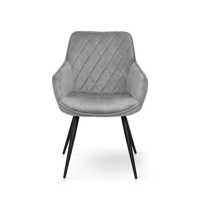 Крісло Наомі, чорний/ велюр світл-сірий (А0057789)