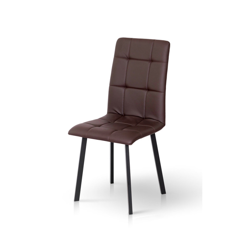 Стілець Трініті, метал чорний/ шкірзам коричн (А0050900)