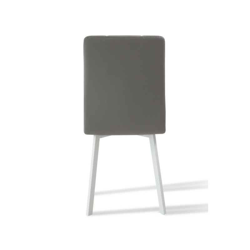 Стілець Трініті, метал білий/шкірзам світло-сірий (А0050425)