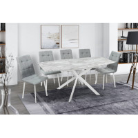 Стіл Річард 140(+40)*85 білий метал/базальт (А0056279)