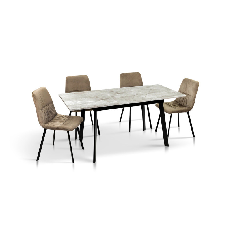 Стіл Етна 120(+40)*75 чорний метал/базальт (А0056167)