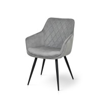 Крісло Наомі, чорний/ велюр світл-сірий (А0057789)