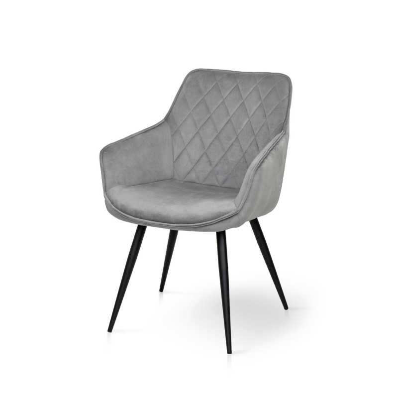 Крісло Наомі, чорний/ велюр світл-сірий (А0057789)