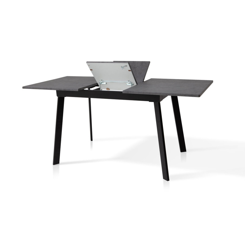 Стіл Етна 120(+40)*75 чорний метал/мрамор темний (А0050415)