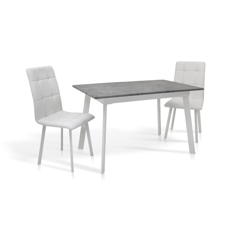 Стіл Етна 120(+40)*75 білий метал/мрамор світл (А0050416)