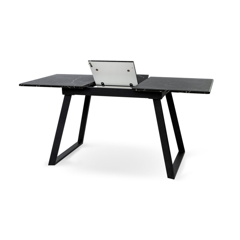 Стіл Тандем 120(+40)*75 чорний метал/мрамор чорн (А0057797)