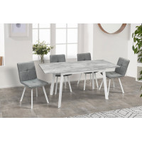 Стіл Етна 120(+40)*75 білий метал/базальт (А0056278)