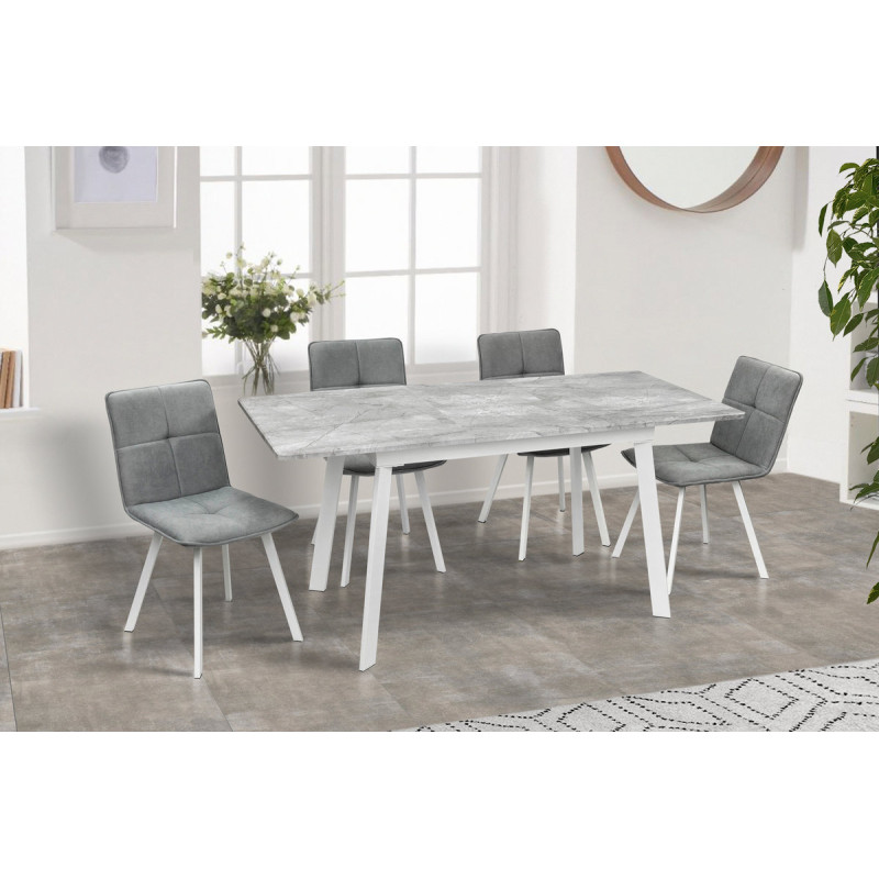 Стіл Етна 120(+40)*75 білий метал/базальт (А0056278)