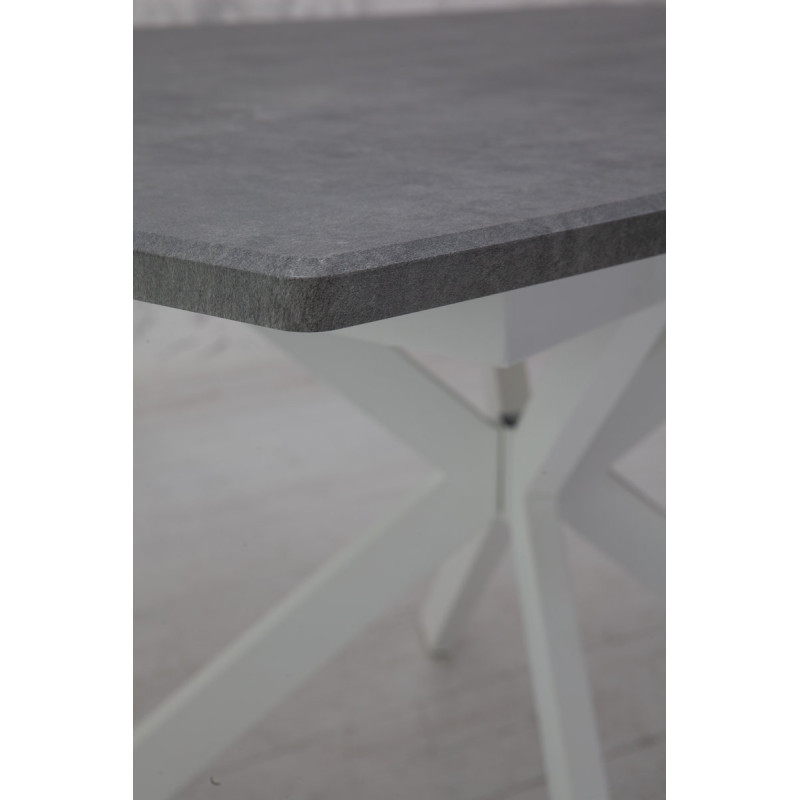 Стіл Річард 140(+40)*85 білий метал/мрамор світл (А0050413)