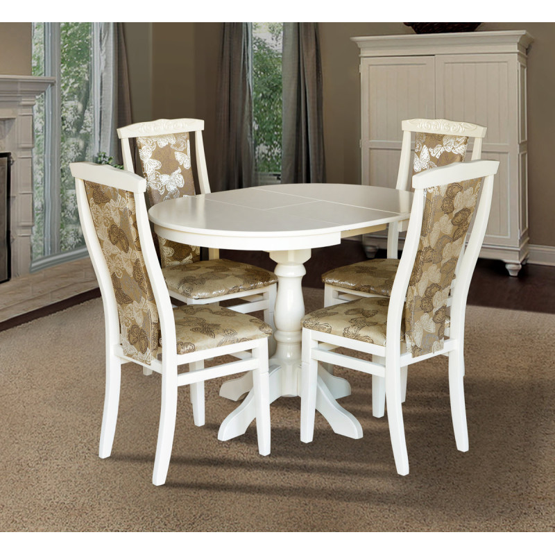 Стол Чумак-2 раскл (D=80)+30), слон кость (А0016963)