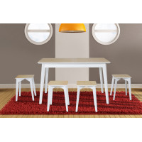 Стіл Сінгл (130+30)/80 ніжки білі/столешня натур-- (А0035752)