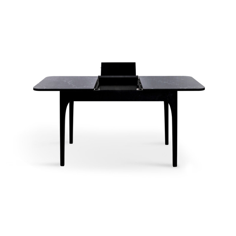 Стіл Фієста (110+35)*70, чорний/мрамор чорний (А0056354)