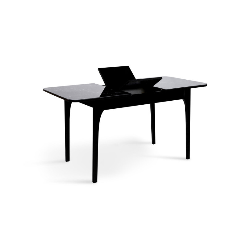 Стіл Фієста (110+35)*70, чорний/мрамор чорний (А0056354)