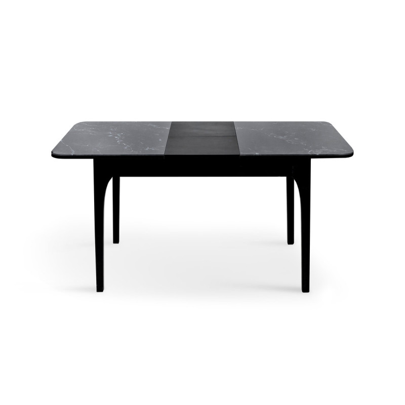 Стіл Фієста (110+35)*70, чорний/мрамор чорний (А0056354)