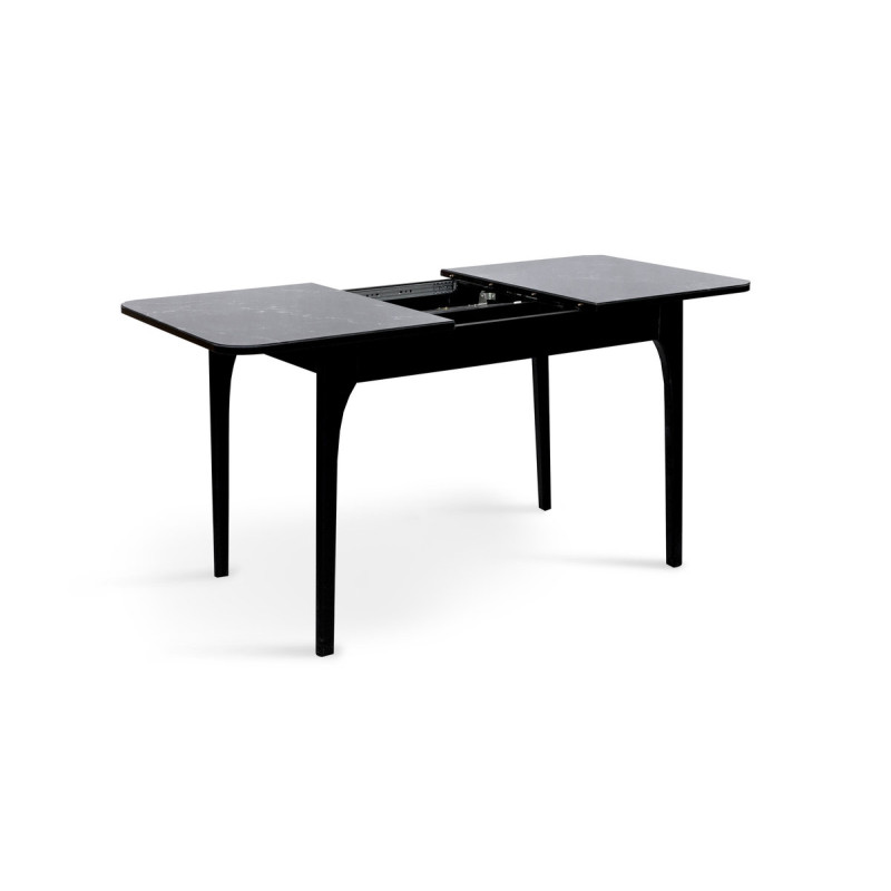 Стіл Фієста (110+35)*70, чорний/мрамор чорний (А0056354)