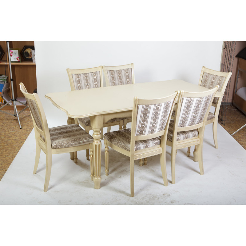 Стол обеденный Венеция (140+40)/85, слоновая кость (А0019910)