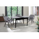 Стіл Фієста (110+35)*70, чорний/мрамор чорний (А0056354)