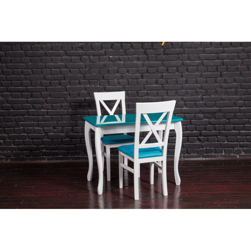 Стіл обідній СМАРТ 1000*600, БУК білий/бірюза--- (А0049858)