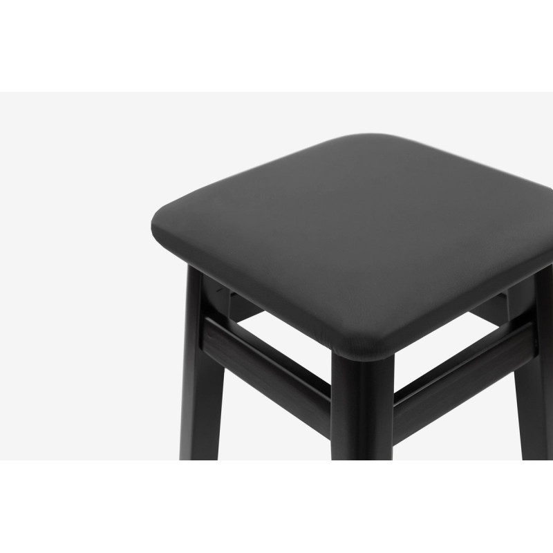 Табурет БАРНЫЙ КВАДРАТНЫЙ МЯГКИЙ (80 см), венге (А0060003)