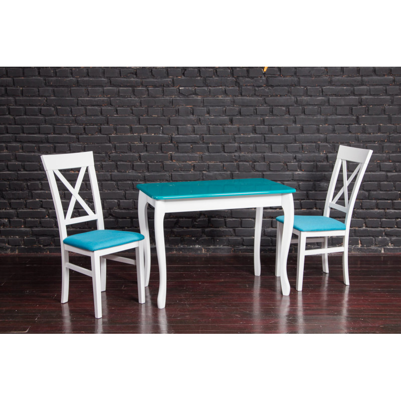 Стіл обідній СМАРТ 1000*600, БУК білий/бірюза--- (А0049858)