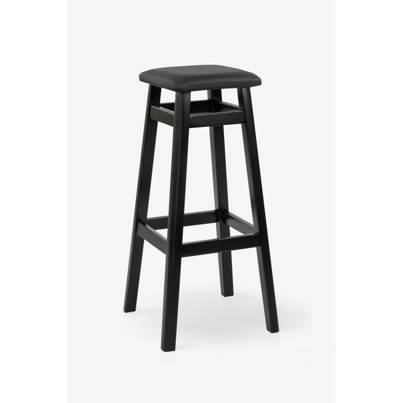 Табурет БАРНЫЙ КВАДРАТНЫЙ МЯГКИЙ (80 см), венге (А0060003)