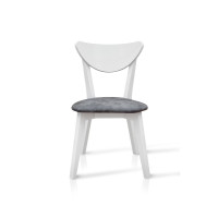 Стілець Лукас м'який, білий/сіра тканина (А0053950)