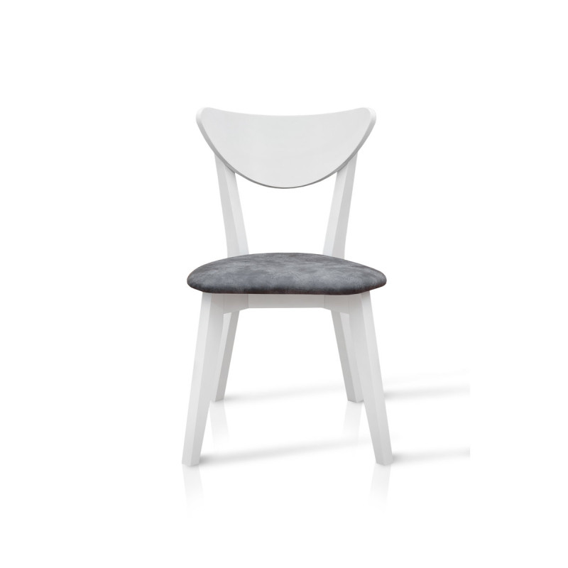 Стілець Лукас мякий, білий/сіра тканина (А0053950)