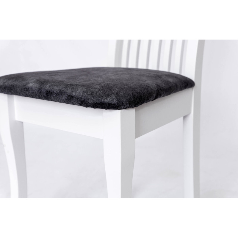 Стул Жасмин, белый/серая ткань (А0053947)