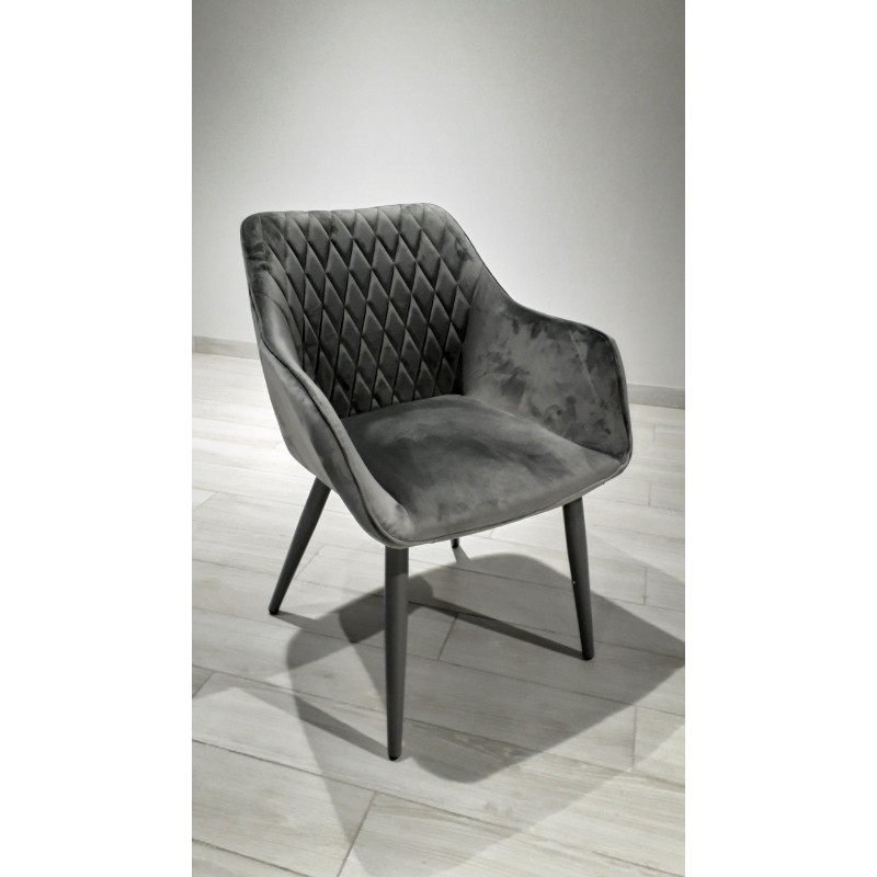 Стілець кухонний сірий тканина бархат DC 9543 (13926)