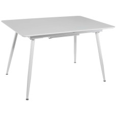Стіл кухонний розкладний скляний із МДФ ультрабіла сатин DT 859s (14452)