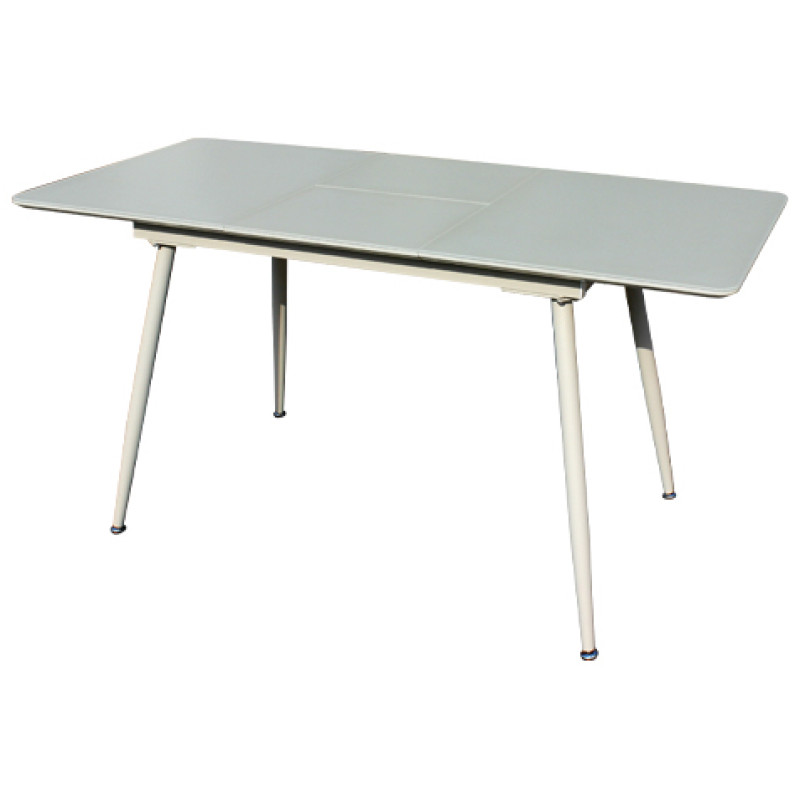 Стіл обідній розкладний скляний з МДФ шампань сатин DT 859 new (14640)