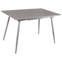 СТІЛ ОБІДНІЙ РОЗКЛАДНИЙ СКЛЯНИЙ З МДФ СІРО-БІЖОВИЙ САТИН DT 859 NEW (14666)