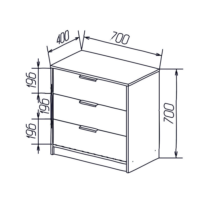 Комод ERIN-3 Білий Німфея Альба (121454)