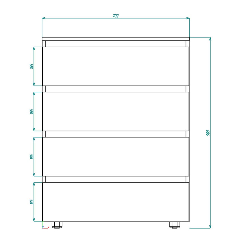 Комод STEVE 702*400*909 Чорний/Дуб Тахо (128279)