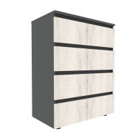 Komoda STEVE 702*400*909 Grafit/Dąb Kraft Biały (153533)