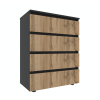Комод STEVE 702*400*909 Чорний/Дуб Тахо (128279)