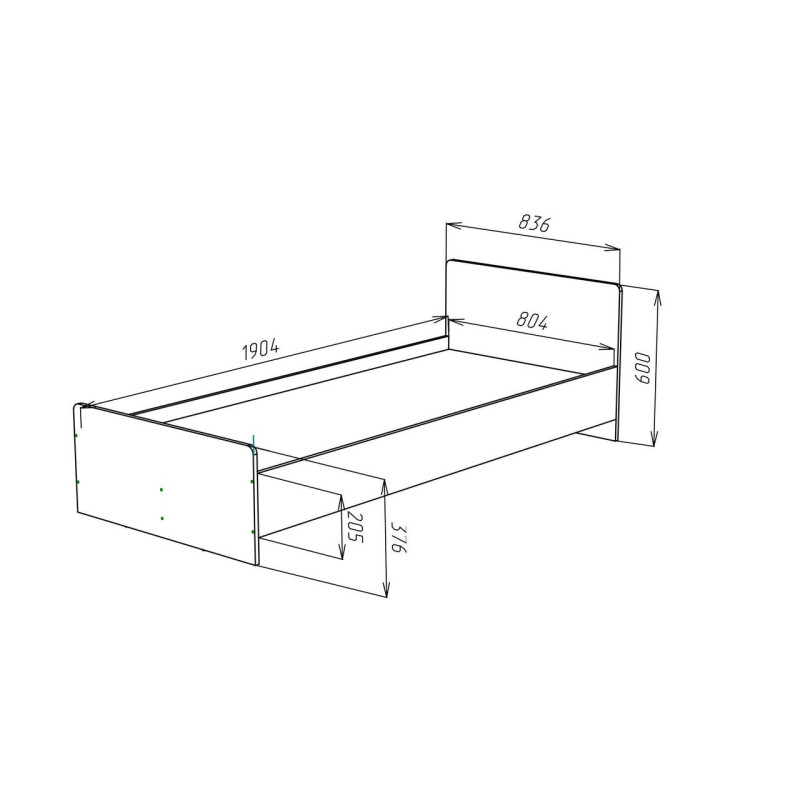 Ліжко FIONA 1932*842*600 Білий Німфея Альба (126380)