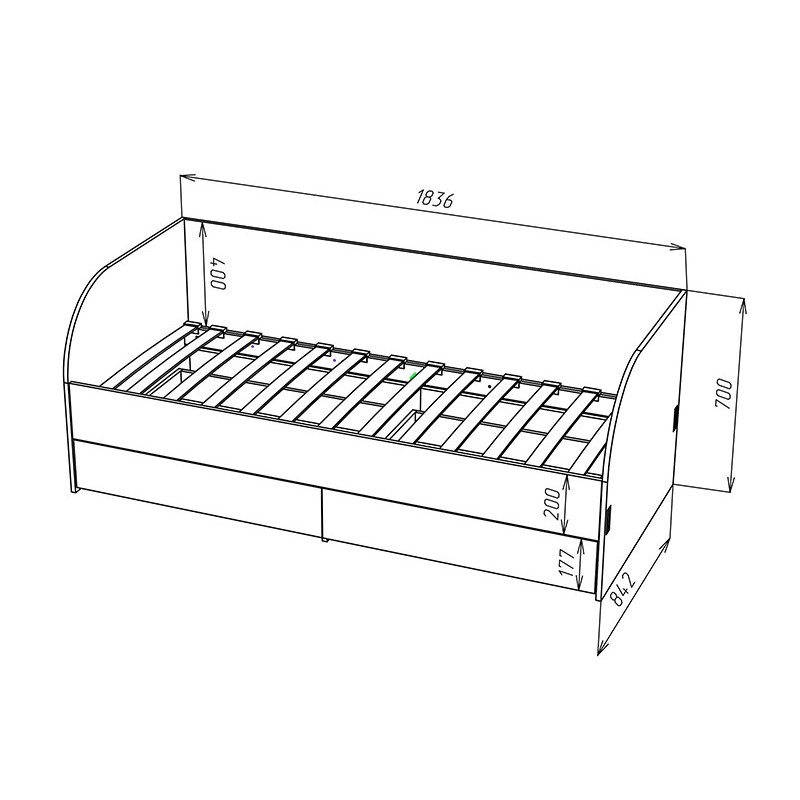 Ліжко LINDA 1836*842*700 Венге Магія (126385)