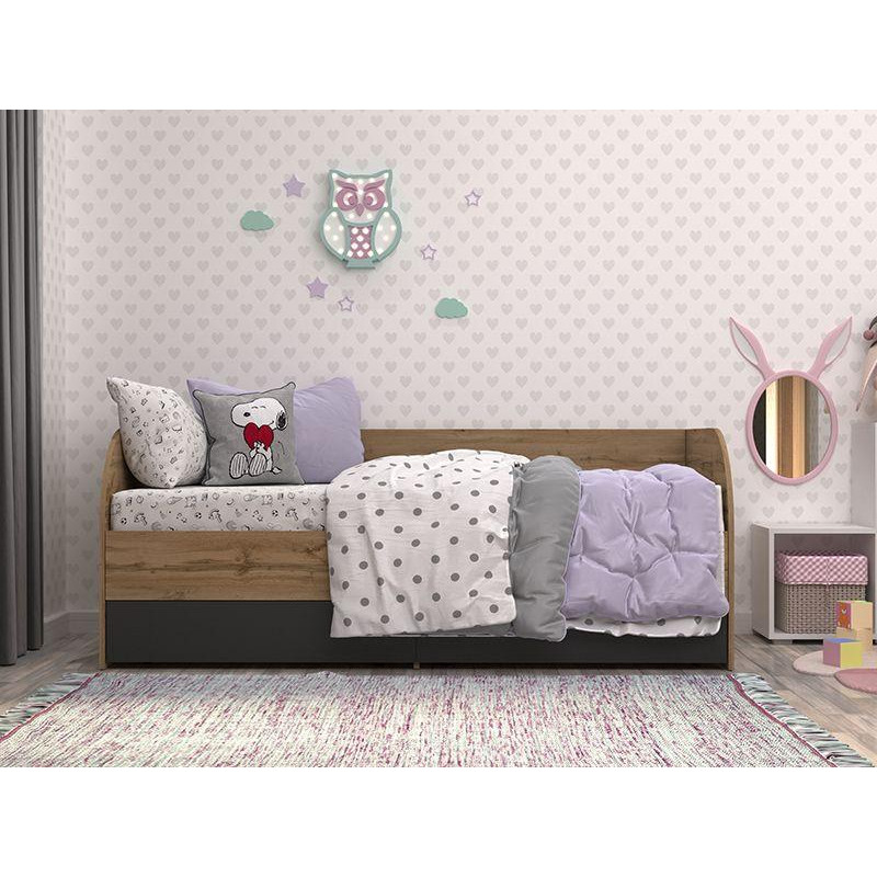 Ліжко LINDA 1836*842*700 Дуб Тахо/Графіт (126389)