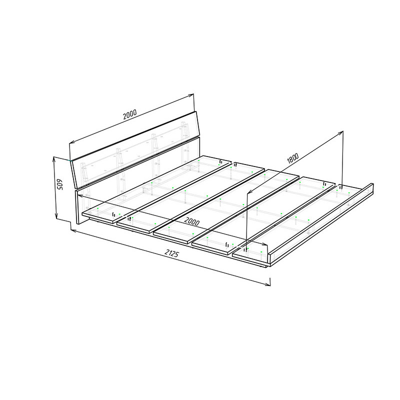 Ліжко REGINA 2125*2000*600 Дуб Сонома (126507)