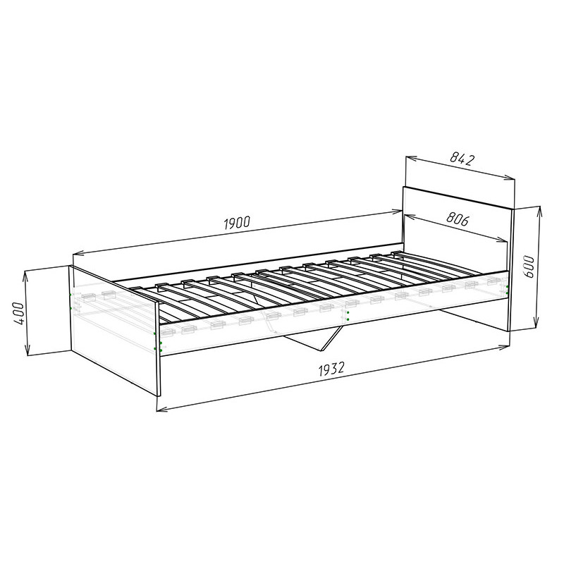 Ліжко VERONA 1932*842*600 Венге Магія (126373)