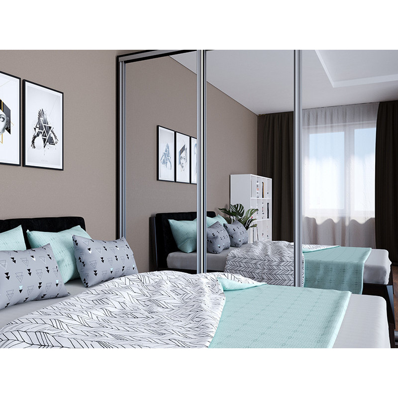 Шафа-купе PRIME 1800х600х2400 Дуб Сонома (двері, зеркало) (114094)