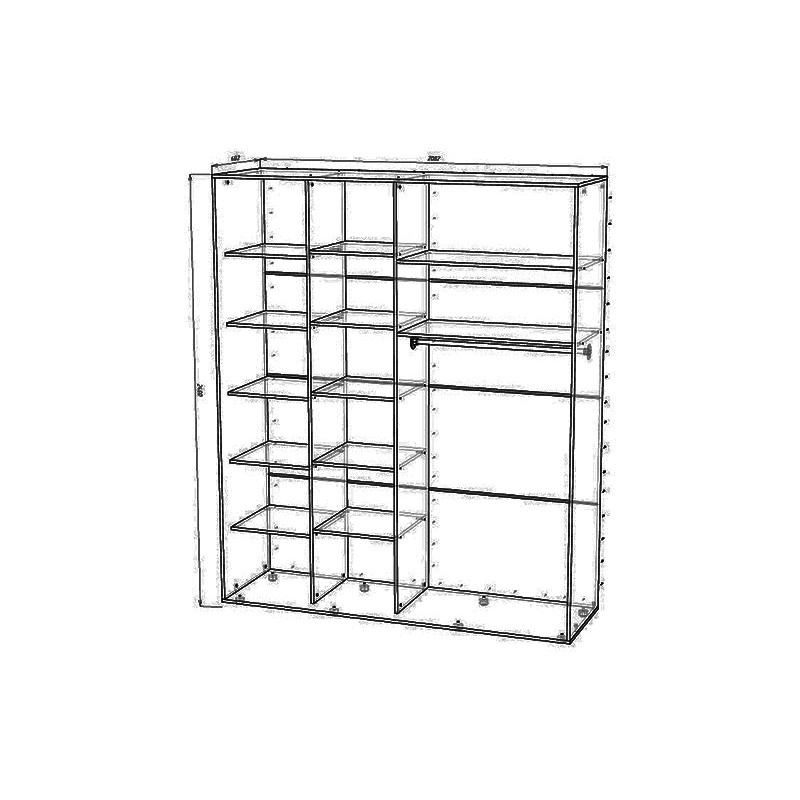 Шафа-купе PRIME 2000х600х2400 Венге Магія (двері, зеркало) (114118)