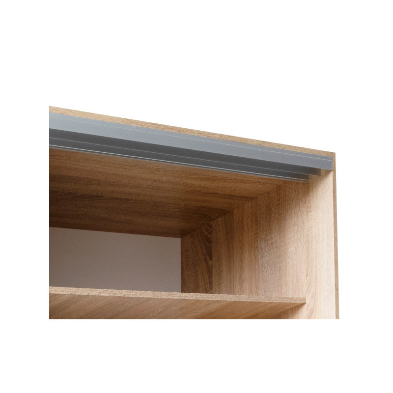 Шафа-купе PRIME 2000х600х2400 Дуб Сонома (дводверна, дзеркало) (114130)