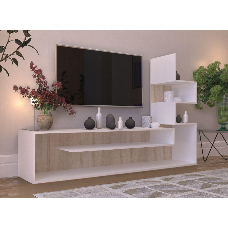 Стінка універсальна UNIKA Дуб Сонома/Білий Німфея Альба (110385)