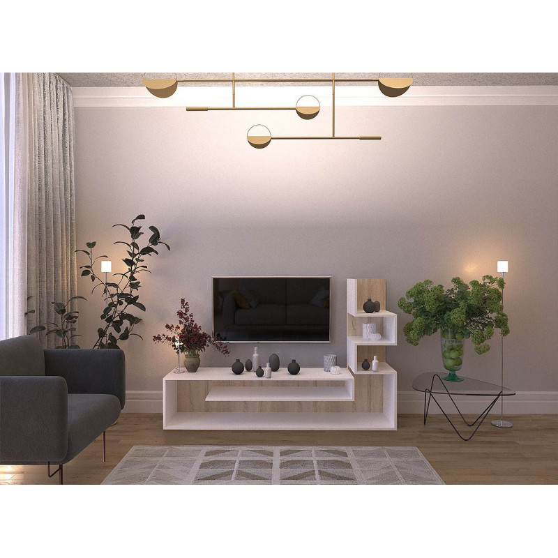 Стінка універсальна UNIKA Дуб Сонома/Білий Німфея Альба (110385)