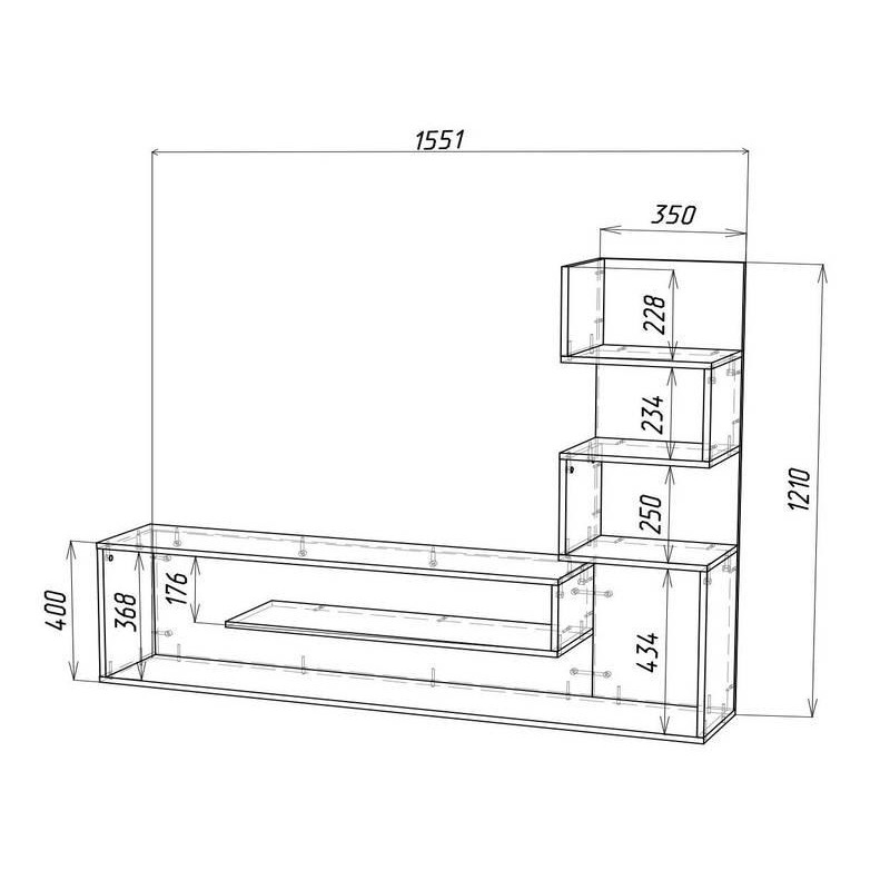 Стінка універсальна UNIKA Дуб Сонома/Білий Німфея Альба (110385)