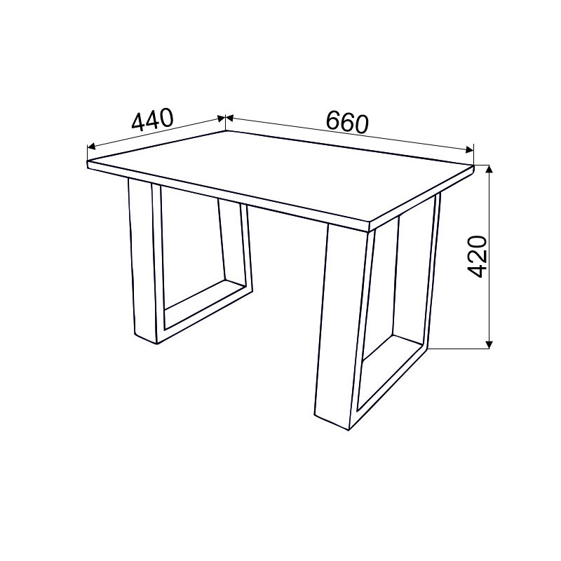 Столик журнальний ROD 660*440*16 Графіт (2 ноги чорні квадрат) (121389)
