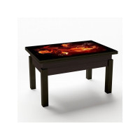 Стіл журнальний FL 900*600(1200)*500(750) венге магія/скло Вогняна квітка (127263)