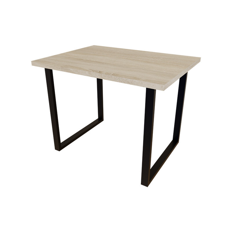 Стіл обідній ROD 1000*750*32 Дуб Сонома (2 ноги чорні квадрат) (121435)